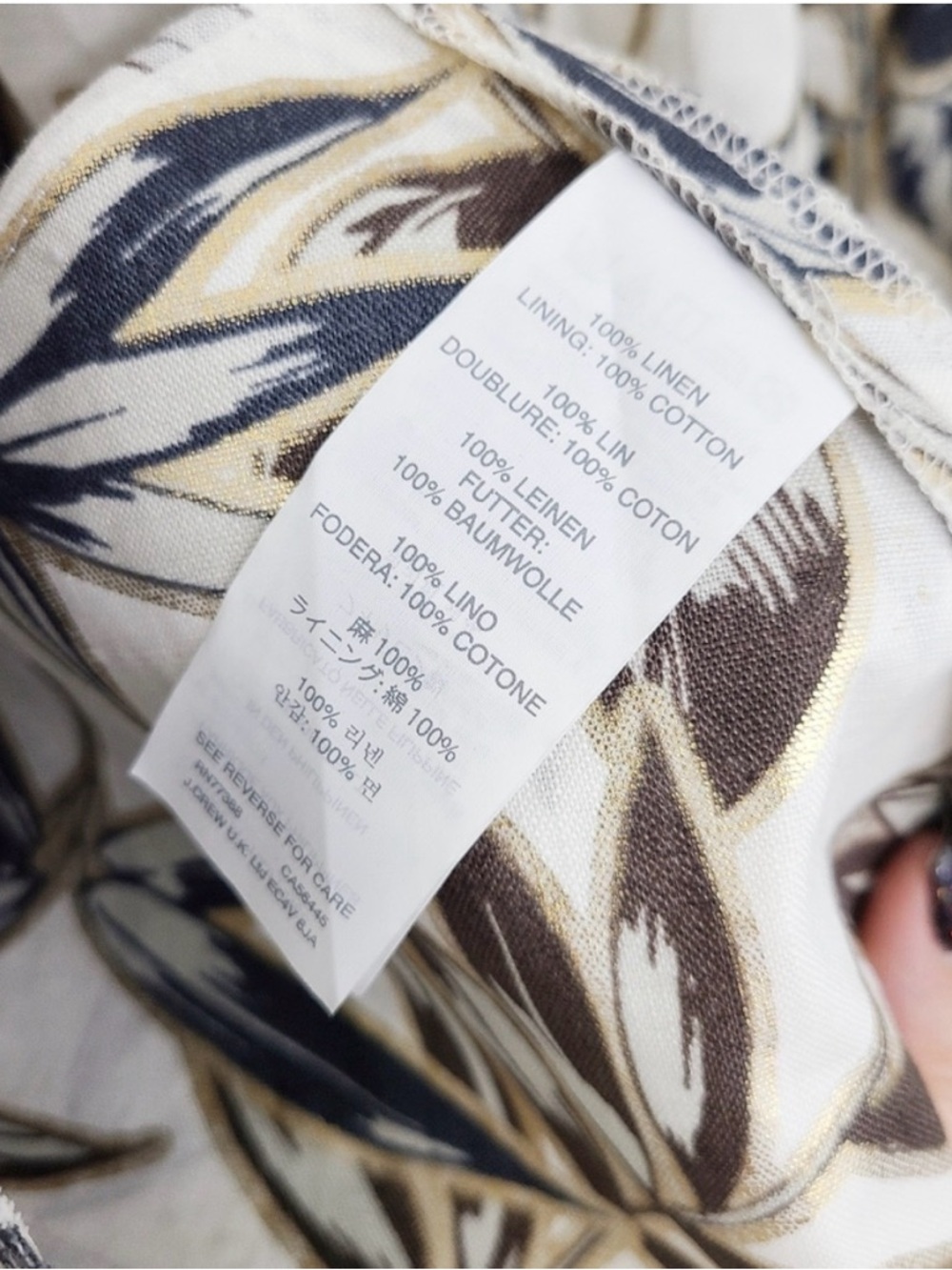 J. Crew Gold leaf linen dress zip front metallic size 16 - Picture 7 of 8
